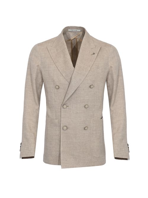 Giacca doppipetto in misto lino e cotone Tortora Tagliatore | 1SMC20K 340345 ET932727